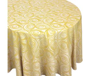 Nappe ovale 180x240 cm Jacquard 100% coton SPIRALE jaune citron