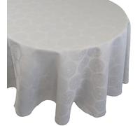 Nappe ovale 180x300 cm HÉLIOS Perle 100% coton + enduction acrylique