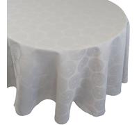 Nappe ovale 180x300 cm HÉLIOS Perle 100% coton + enduction acrylique