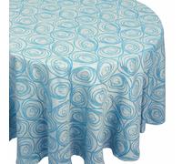 Nappe ovale 180x300 cm Jacquard 100% coton SPIRALE bleu turquoise