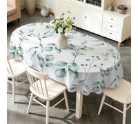 Nappe Ovale 300 x 150 cm Feuilles d'Eucalyptus, Imperméable et Anti-tache, Nappe de Table Lavable Botanique Printemps, Linge de Table Décoration pour Cuisine Salle à Manger Jardin Terrasse Balcon Y-10