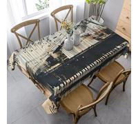 Nappe Partition Imprimée Couverture De Table Anti Tache Nappes Déperlante Nappe De Table pour Jardin Fête Salle À Manger 137X183Cm