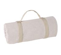 Les Jardins de la Comtesse - Nappe Pique Nique Rectangulaire XL Beige - Coton et Revers Imperméable Polyester - 280 x 140 cm - Aussi pour Table de Jardin - 8/12 Personnes - Couverture/Tapis de Picnic