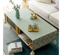 Nappe pour table basse avec glands - Housse de table imperméable en lin et coton de style nordique pour salon, nappe de table à manger de style japonais anti-poussière pour étudiant, réfrigérateur