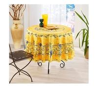 Nappe Provençale Ronde Anti-Tâche 180cm Glycine Jaune 100% Polyester