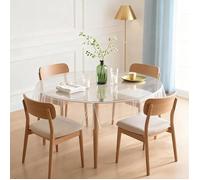 Nappe PVC Ronde Transparente,0,13 mm Souhaitée Film de Protection de Table Anti Graisse 140 x 140 cm (Ronde)