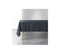 Nappe rectangle 140 x 240 cm jacquard fils metallises etoiles Marine/or