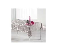 Nappe rectangle 140 x 300 cm jacquard rose des vents Perle