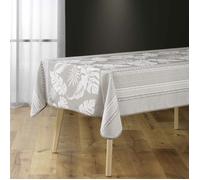 Douceur d'Intérieur Nappe rectangulaire Ambrine polyester imprimé antitache 150x240 cm Naturel
