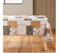 Nappe rectangle 150 x 240 cm polyester imprime faya Naturel
