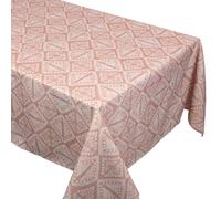 Nappe rectangle 150x200 cm imprimée 100% polyester BOHO géométrique marron sienne