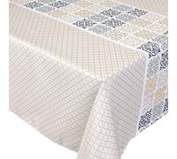 Nappe rectangle 150x200 cm imprimée 100% polyester CARO grège beige