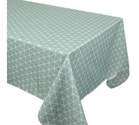 Nappe rectangle 150x200 cm imprimée 100% polyester PACO géométrique vert thym