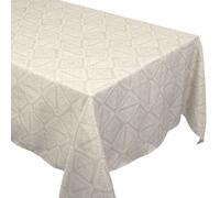 Nappe rectangle 150x300 cm imprimée 100% polyester BOHO géométrique beige ficelle