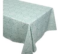 Nappe rectangle 150x300 cm imprimée 100% polyester BOHO géométrique vert sauge