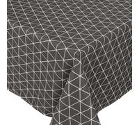 Nappe rectangle 150x300 cm imprimée 100% polyester PACO géométrique gris Poivre