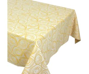 Nappe rectangle 150x300 cm Jacquard 100% coton SPIRALE jaune citron