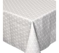 Nappe rectangle 150x350 cm imprimée 100% polyester PACO géométrique gris Argent