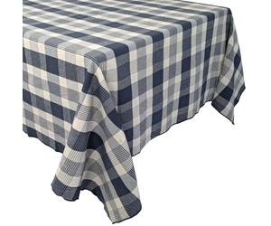 Nappe rectangle 160x200 cm NESS en coton fil teint à carreaux caviar