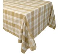 Nappe rectangle 160x300 cm NESS en coton fil teint à carreaux jaune houblon