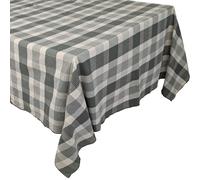 Nappe rectangle 160x300 cm NESS en coton fil teint à carreaux vert kaki