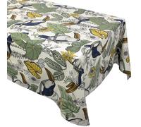 Nappe rectangle 160x350 cm BRESIL vert 100% coton + enduction acrylique