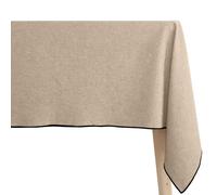 Nappe rectangulaire 100% coton lavé 160x250 cm HONO beige sable finition point bourdon