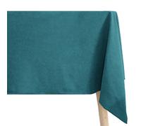 Nappe rectangulaire 100% coton lavé 160x250 cm HONO bleu canard