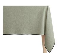 Nappe rectangulaire 100% coton lavé 160x250 cm HONO vert opale finition point bourdon