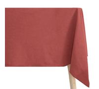 Nappe rectangulaire 100% coton lavé 160x300 cm HONO rose pêche finition point bourdon