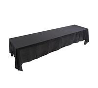 Nappe Rectangulaire, 145X320Cm Couverture De Table Rectangulaire Noire Tissu De Banquet RéSistant Aux Taches, Polyester Lavable Plié Grand(Noir)