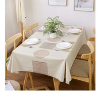 Nappe rectangulaire - AIMOONSA - 140x220 cm - Beige - Imperméable - Anti-tache