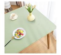 Nappe Rectangulaire Ajustée en Cuir, Nappe de Table à Bords Élastiques, Antidérapante, Impermeable Tapis de Protection en Simili Cuir pour Table Terrasse, Jardin, à Manger, Basse(90x180cm,Light Green)