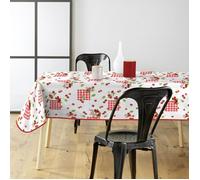 Nappe rectangulaire - DOUCEUR D'INTÉRIEUR - Cerise 140 x 240 cm - PVC imprimé - Motif cerises rouge/blanc - Nettoyage à l'éponge