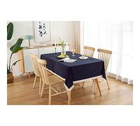 Nappe rectangulaire en lin,120x230(47x91inch), imperméable, sans plis.Couleur pure simple avec des pompons, lavable.Nappes de table pour cuisine, fête, vacances, Noël, buffet.