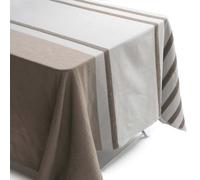 Nappe rectangulaire en polycoton 160x300 cm ASKEL marron Havane