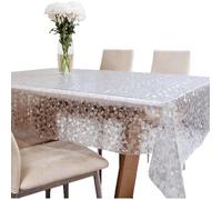 Nappe rectangulaire en toile cirée transparente 150x180 cm - Réutilisable et lavable pour dîner, camping et buffet