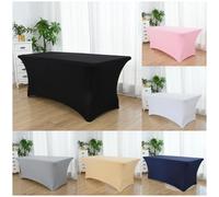 Nappe rectangulaire épaisse de couleur unie noire, couverture de Table élastique pour hôtel, Restaurant, décoration de Banquet de mariage, vente en gros Orange