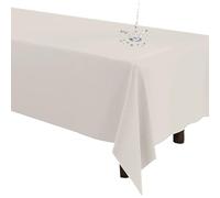 Nappe Rectangulaire Imperméable, Couverture de Table Anti-Taches Lavable, pour Exterieur Intérieur Salle à Manger, Salle de réunion, Noel, Jardin, fête, Mariage ou Maison(Beige,200x260 cm)