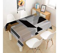 Nappe Rectangulaire Imperméable, Morbuy Mosaïque Style Nordique Nappe de Table Lavable et Facile d?Entretien Ménage Table Nappe pour Cuisine Picnic Jardin Décoration (Gris Noir,140x200cm)