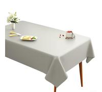 Nappe rectangulaire imperméable - Résistante aux taches - En toile cirée PVC pour cuisine - Facile d'entretien - Pour fêtes et pique-niques - 140 x 180 cm à 220 cm (140 x 200 cm, gris clair)