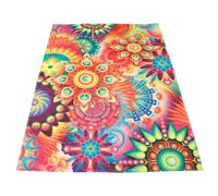 Nappe Rectangulaire Imprimée D'art en Lin, Style Ethnique Élégant | Décoration de Table de Fleur, Résistante aux Taches et Réutilisable, pour Tables de Salle à Manger et Buffet