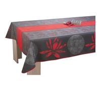 Nappe rectangulaire - LOTUS - 150 x 350 cm - Rouge - Déperlante anti-taches - 100% polyester