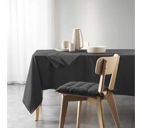 Douceur d'Intérieur Nappe Rectangle (140 x 240 Cm) Mistral Anthracite, Coton Recyclé