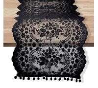 Nappe rectangulaire noire de qualité supérieure, dimensions 1920 x 470 mm, en polyester, vendue à l'unité