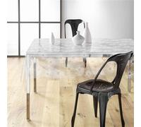 Nappe rectangulaire transparente - 140 x 240 cm - Cristal imprimé soleil blanc Transparent Transparent G
