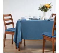 HOMESCAPES Nappe rectangulaire en Tissu, Nappe de Table en 100% Coton uni Bleu foncé, Linge de Table Lavable et hypoallergénique - 137 x 178 cm