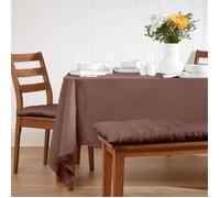 HOMESCAPES Nappe rectangulaire en Tissu, Nappe de Table en 100% Coton uni Chocolat, Linge de Table Lavable et hypoallergénique - 178 x 300 cm