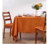 HOMESCAPES Nappe rectangulaire en Tissu, Nappe de Table en 100% Coton uni Terracotta, Linge de Table Lavable et hypoallergénique - 137 x 178 cm