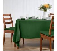 Nappe rectangulaire unie en 100% coton - HOMESCAPES - Vert - 137 x 178 cm - Lavable en machine et hypoallergénique